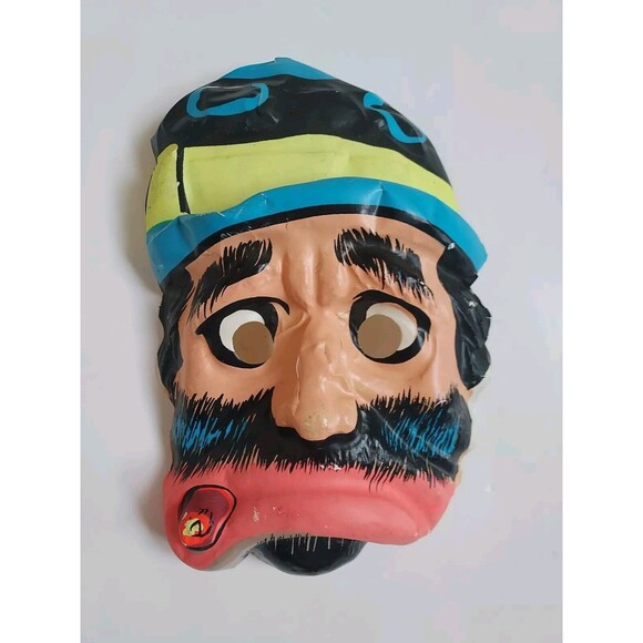 Vintage Plastic Mask Halloween Bum Hobo W/Cigar Ben Cooper? Original Price $.39 - Picture 1 of 7